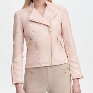 Calvin Klein Pale Pink Faux Leather Jacket P2P 20.5 inches